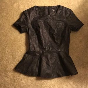 Forever 21 Leather Fitted Shirt